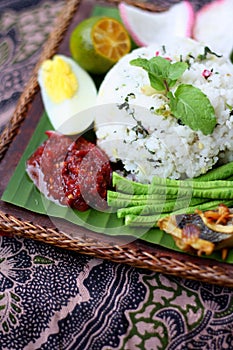 Nasi Ulam - Malay traditional herb rice.