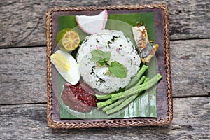 Nasi Ulam - Malay traditional herb rice.