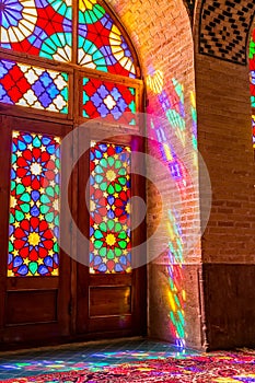 Nasir Al-Mulk Mosque colorful reflections