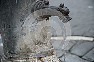 Nasone fountain of free drinkable water in Rome