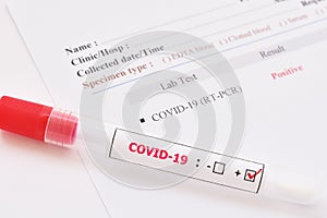 Nasopharyngeal swab positive with COVID-19