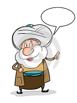Nasreddin hodja character illustration drawing illustration drawing realistic and white background