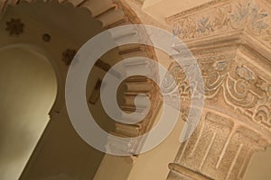 Nasrid arc and chapiter column in the Alcazaba, Malaga, Spain photo