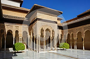 Nasrid Palace - Court of the Lions in Alhambra in Granada, Spain photo