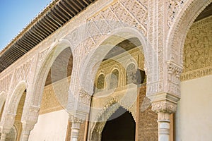 Courtyard in the Palacio Nazaries at the Alhambra in Granada, Sp photo
