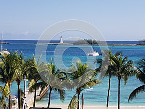 Nassau Bahamas lighthouse Caribbean catamaran