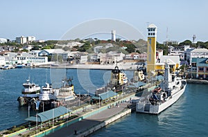 Nassau Port Tugboats and Military Ship