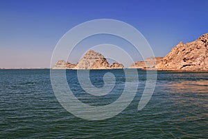 Nasser lake on Nile River close Abu Simbel, Egypt