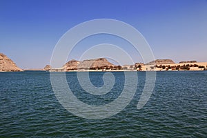 Nasser lake on Nile River close Abu Simbel, Egypt