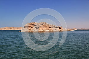 Nasser lake on Nile River close Abu Simbel, Egypt