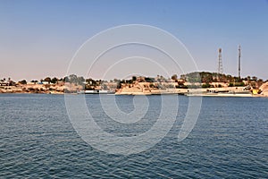 Nasser lake on Nile River close Abu Simbel, Egypt