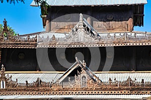 Nat Taung Kyaung wooden monastery in Bagan, Myanmar, former Burma