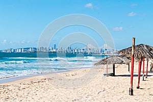 Natal Brazil skyline and Newton Navarro Bridge view from Redinha beach.