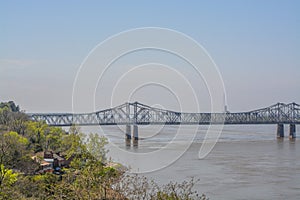 The Natchez Vidalia Bridge spans  over the Mississippi River. It is the tallest bridge in Mississippi