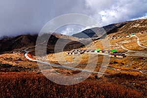 Nathang valley under clouds, Sikkim