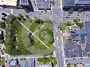 Natick downtown aerial view, Massachusetts, USA