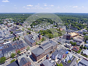 Natick downtown aerial view, Massachusetts, USA