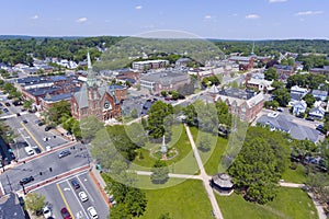 Natick downtown aerial view, Massachusetts, USA