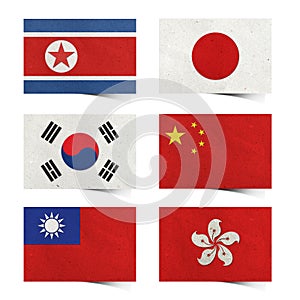 Nation Flag ( asia ) tag recycled paper