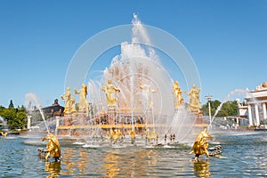 Nation or Peoples Friendship Fountain in VDNKh