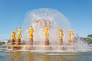 Nation or Peoples Friendship Fountain in VDNKh