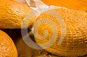 national Adyghe cheese homemade on a wooden table