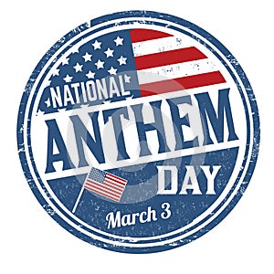 National anthem day grunge rubber stamp