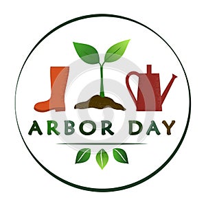 National Arbor Day - creative concept with sprout in circle