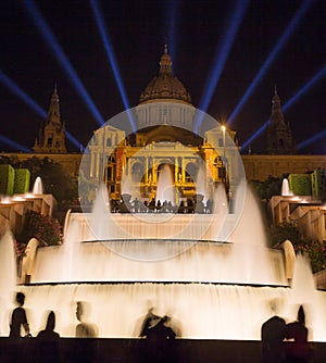 National Art Museum of Catalonia, Barcelona, Spain at night