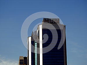 (National Bank of Egypt) the top of Al Ahly Egyptian bank tower on the Nile corniche, the administrative building