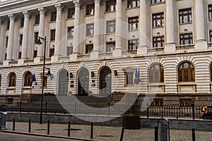 National bank of Romania Banca Nationala a Romaniei. BNR is the Romanian Central bank. BNR headquarters in Bucharest, Romania,