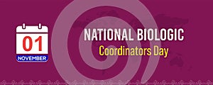 National Biologic Coordinators Day text banner design for social media post