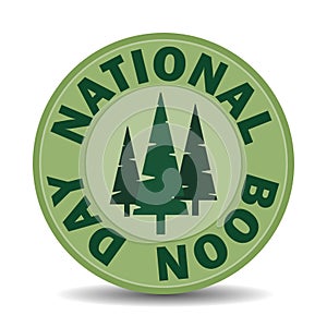 NATIONAL BOONE DAY traditionally celebrated in the USA on June 7, a vector sign with a picture of a forest and text