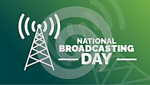 National Broadcasting Day background, banner, poster and card design template