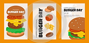 National Burger Day poster set