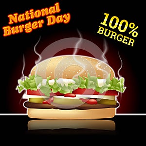 National burger day vector illustration for greeting card, poster and banner