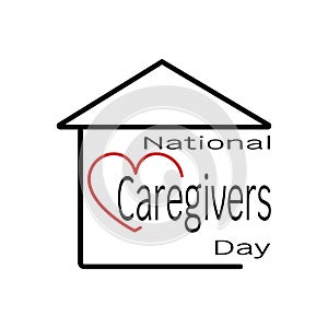 National Caregivers Day, caring and kindness postcard concept