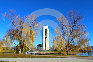 National Carillon monument on Aspen island in Canberra