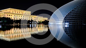 National Centre for the Performing Arts and National People`s Congress in Beijing, China