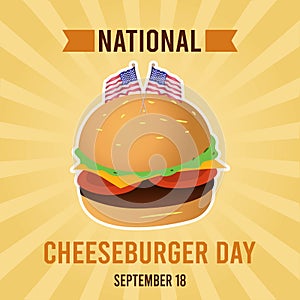 National Cheeseburger Day Vector Illustration