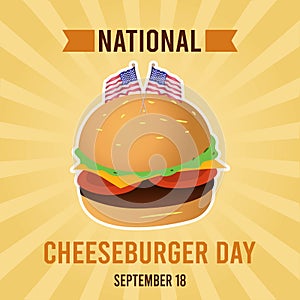 National Cheeseburger Day Vector Illustration photo