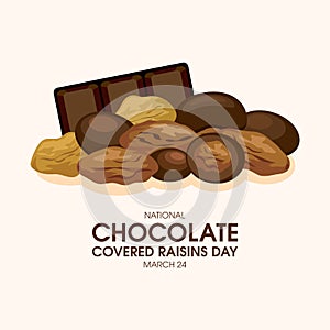 National Chocolate Covered Raisins Day vector illustration