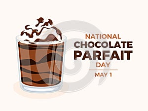 National Chocolate Parfait Day poster vector illustration