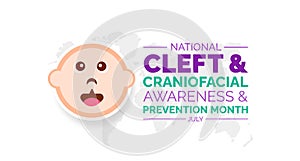 National Cleft and Craniofacial Awareness and Prevention Month background, banner, poster and card design