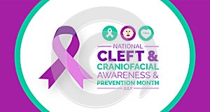 National Cleft and Craniofacial Awareness and Prevention Month background, banner, poster and card design photo