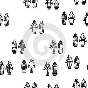 National Clothes Costume Design vector seamless pattern photo