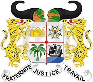 National coat of arms of the Republic of Benin.