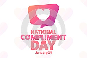 National Compliment Day. January 24. Holiday concept. Template for background, banner, card, poster with text