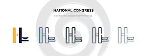National congress of brazil icon in different style vector illustration. two colored and black national congress of brazil vector photo
