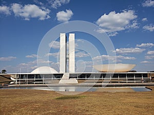 National Congress building on the Esplanada dos Ministerios in Brasilia, capital of Brazil